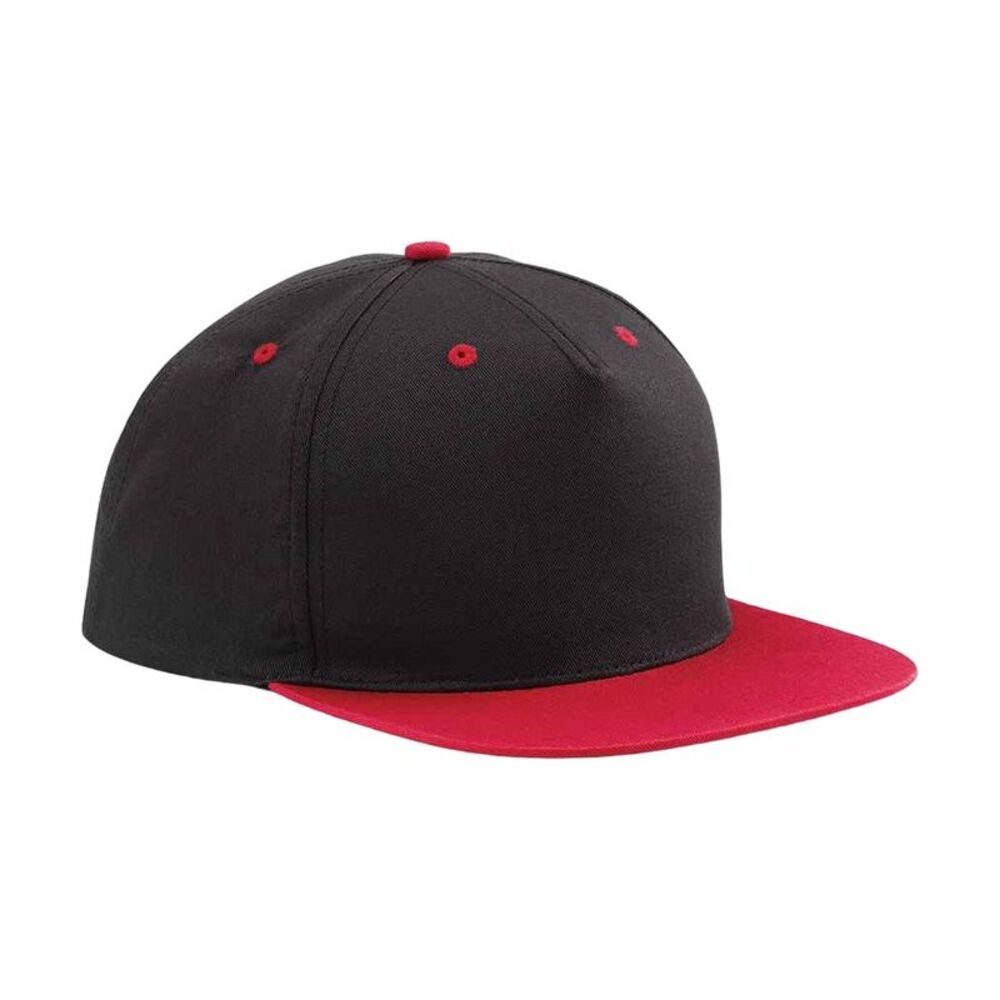 Beechfield Contrast 5 Panel  Cap / Black/Classic Red